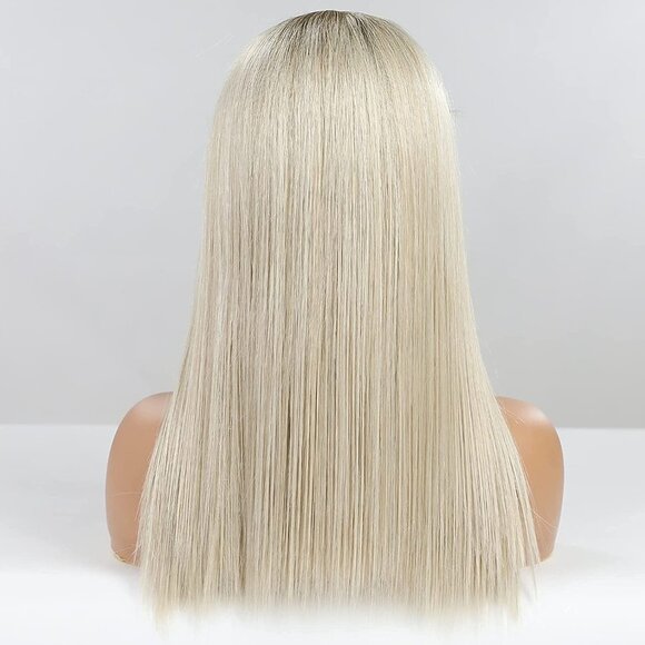 Ombre Platinum Blonde Wigs - Picture 3 of 6